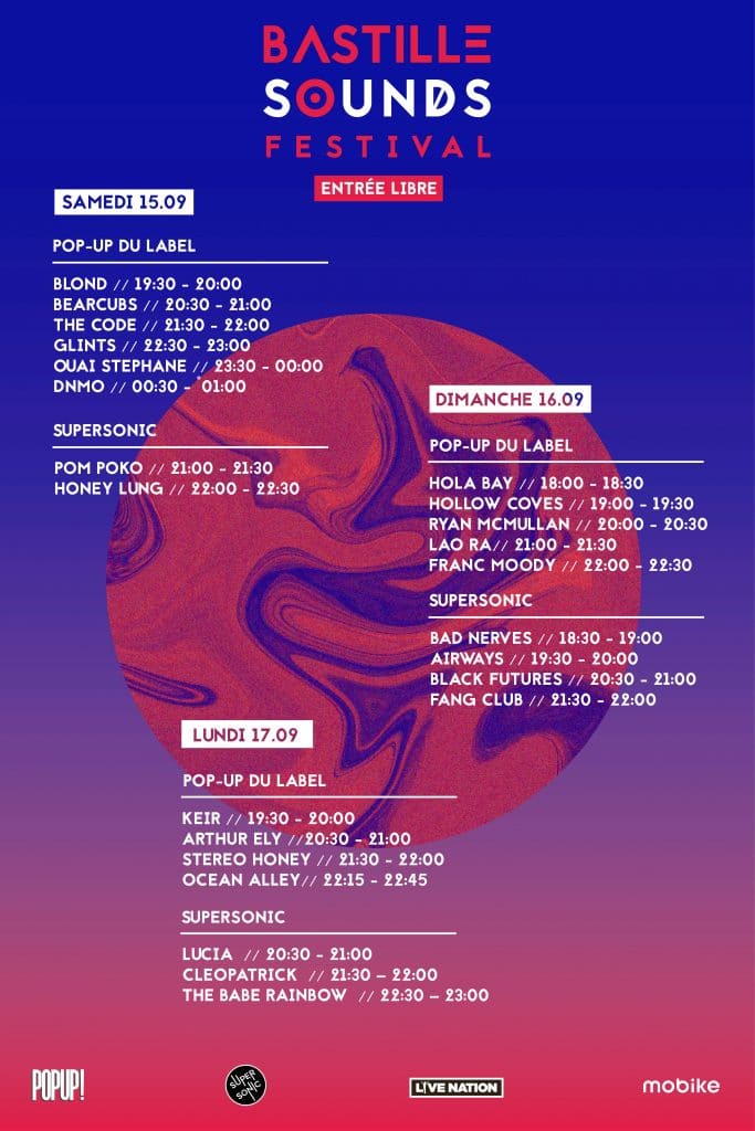 BASTILLE SOUNDS- répartition