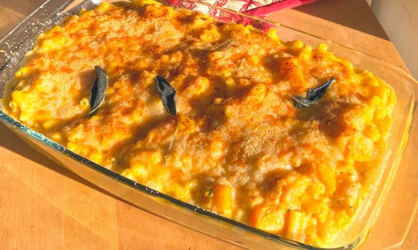 Macaroni à la courge et au fromage / On rajoute une couche de gras